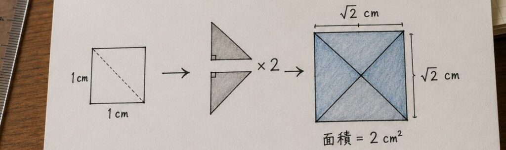 面積2の正方形をつくる